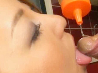 Nippon babe Runa Mikami loves pounded by a honey covered cock